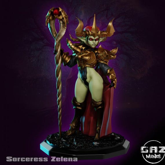 Sorceress Zelena 32mm scale or 75mm scale by Gaz Minis SFW NSFW