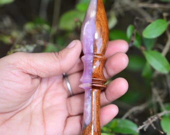 Juego de ganchos de ganchillo ergonómicos de madera, ganchos de ganchillo de resina hechos a mano, agarre cómodo