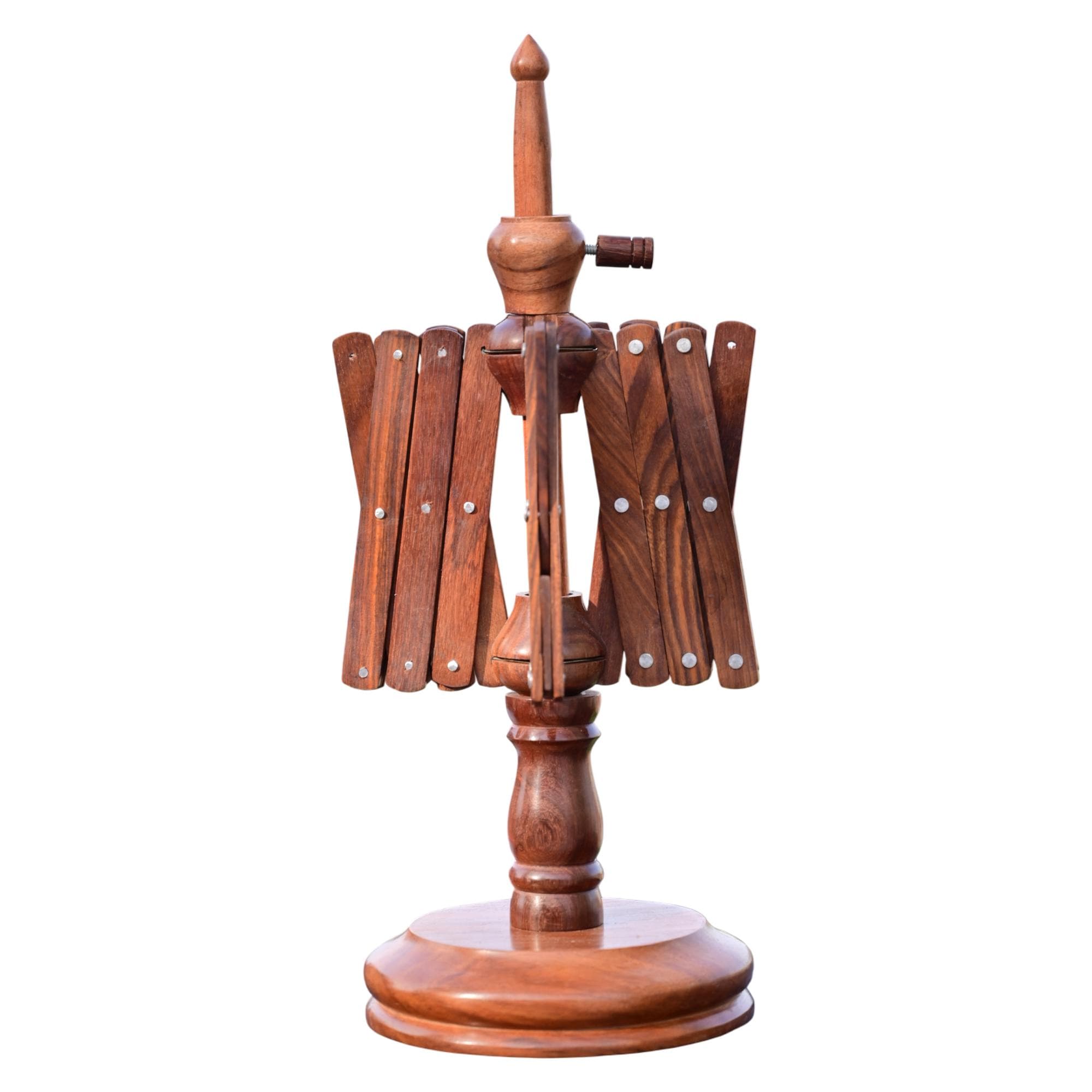 木製糸巻き機：絡まないスムーズな巻き取り - ローズウッド無垢材