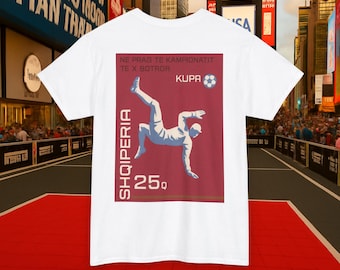 Camiseta da Seleção Albânia de Futebol: Campeonato Mundial de 1974 - Camiseta com Estampa