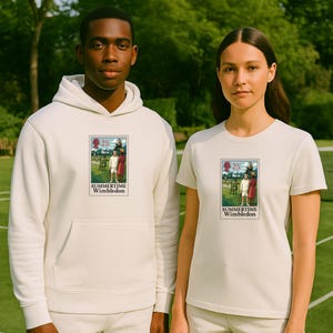 Camiseta, moletom e moletom com estampa de tênis de Wimbledon, Campeonato da Inglaterra de 1994 | Roupas esportivas retrô com estampa gráfica