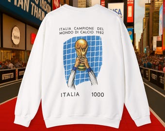 Sudadera de fútbol de Italia: Sudadera gráfica del Campeonato Mundial de 1982
