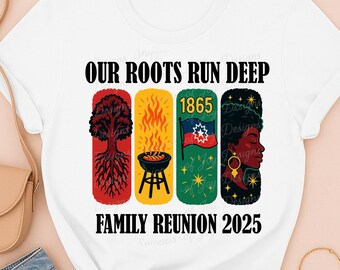 Juneteenth Black Family Reunion PNG | Digital Download for Family Gatherings | Celebration Clipart | 1865 Design | 2 Printable Reunion Art