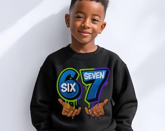Six Seven Birthday Hoodie Boy, 6 7 Meme Party Theme Shirt African American Black Boys