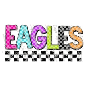 Custom Preppy Mascot PNG, Neon Checkered PNG, Bright Colors PNG, Checkerboard Text, Custom Neon Trendy Png, Mascot Checkered Shirt Design