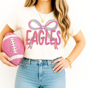 Eagles Preppy Mascot PNG, Coquette Bow PNG, School Mascot Download File, Back To School Png, School Spirit, DTF, Teacher Designs, Shirt Png