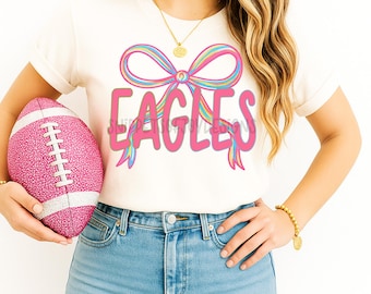 Eagles Mascot PNG, Coquette Bow, School Spirit (Digital Download)