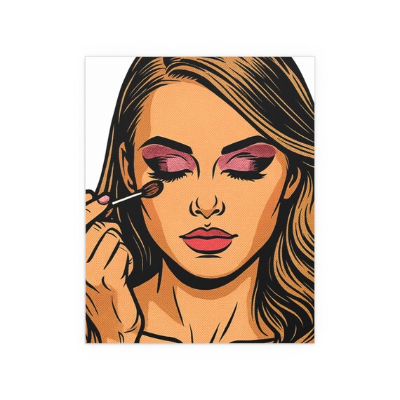Silk Poster, Makeup Beauty Model Wall Art, Lady Portrait Print