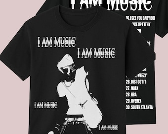 Playboi Carti I AM MUSIC T-Shirt | Y2K Hip-Hop Streetwear | Tracklist Tee | Rap Merch