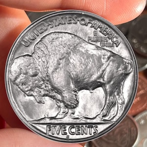 1913 S Type 2 (Line Above) Five Cent Buffalo Nickel US Commemorative Coins Old Coins Perfect For Gifts Antique Coins To Collect