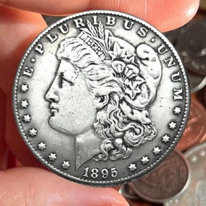 1895年　米国モルガンダラー Yahoo!オークション - 384. 銀貨 1895年 モルガン ダラー 銀貨 1
