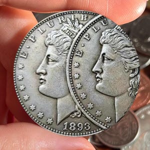 1893-S Morgan Two Faces Error Dollar US Rare Key Date Collectors Silver Plated Coin Collectibles Commemorative Old Coins