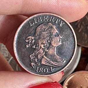 1804 Draped Bust Half Cent US Rare Key Date Collectors Copper Coin Collectibles Commemorative Old Coins