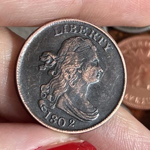 1802 Draped Bust Half Cent Rare Early Copper Coin Collectible US Key Date Coin for Collectors