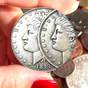 1893-S Morgan Silver Dollar 90% Silver Two Face Error, Collectible Coin US commemorative coins