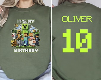 Personalized Pixel Birthday Sweatshirt, Custom Gamer Party Sweater,Level Unlocked Birthday Pullover, Pixel Gamer Outfit