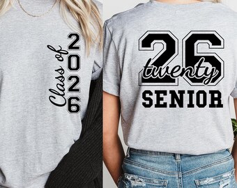 Class of 2026 Senior T-Shirt, High School Graduation Shirt,Twenty 26 Senior T-Shirt