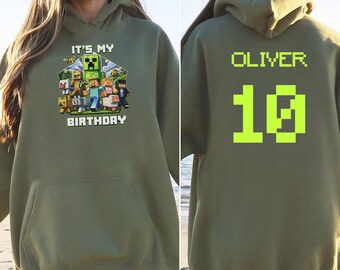 Personalized Pixel Birthday Hoodie, Custom Gamer Party Hoodie,Level Unlocked Birthday Top, Pixel Gamer Outfit