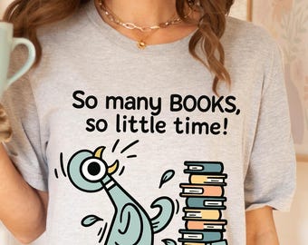 Camiseta de maestra leyendo con palomas: atuendo para la vuelta al cole, regalo para bibliotecaria