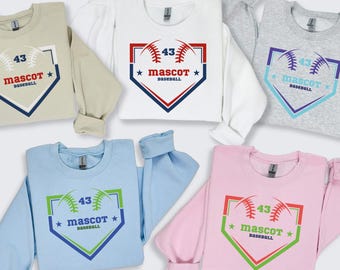 Sudadera de béisbol personalizada, suéter personalizado con la mascota de la escuela secundaria, sudadera con capucha del equipo escolar, atuendo para el día del partido.