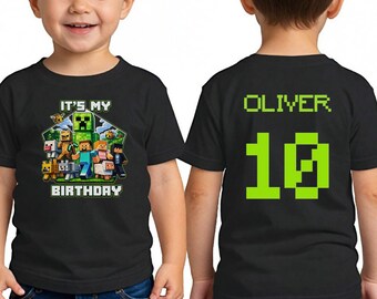Personalized Pixel Birthday Shirt, Custom Gamer Party Shirt,Level Unlocked Birthday Tee, Pixel Gamer Outfit