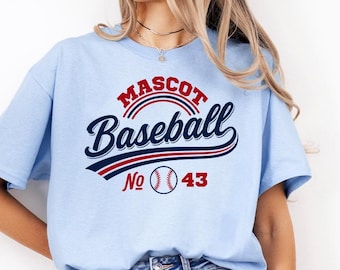 Custom Mascot Name Shirt, Personalized Baseball Team Tee, Game Day Mascot Top, Custom Team Spirit Unisex T-Shirt