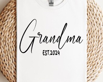 Custom Grandma Est Shirt Mothers Day Gift, Personalized New Nana T-Shirt, Birthday Gift for Grandmother