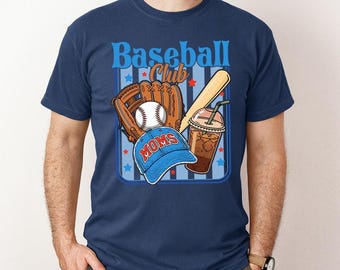 Camiseta Comfort Colors para mamás de béisbol, camiseta del club del día del partido, camiseta retro para mamás de clubes de béisbol, regalo para mamás deportistas