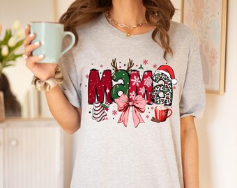 Mama Claus Shirt: Cute Christmas Mama Tee, Leopard Holiday, Cozy Cocoa Gift