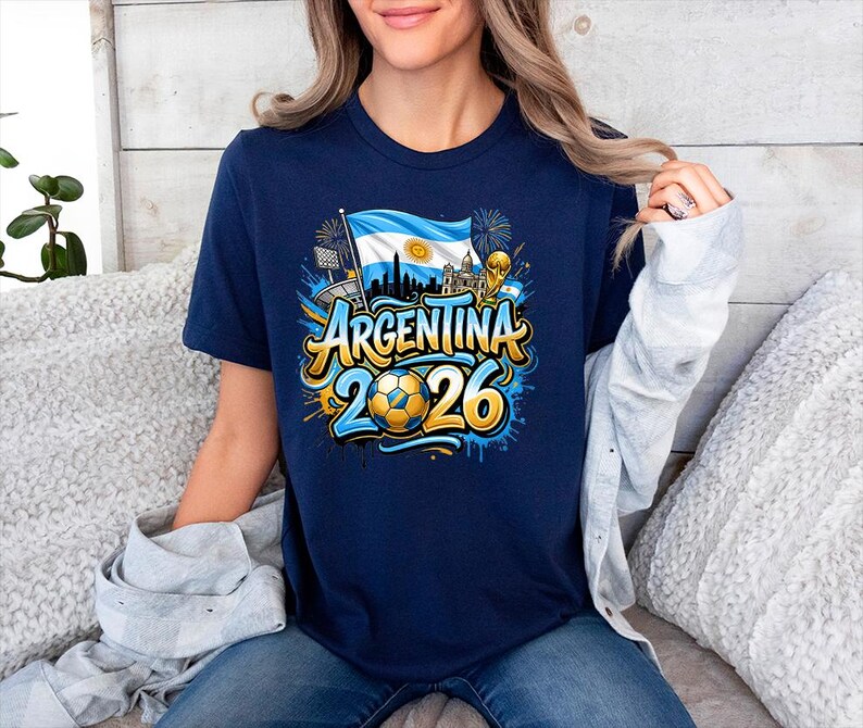 Vamos Argentina Shirt, Argentina Supporter Tee, Football Champion Shirt, Football 2026 Tee, Argentina Sports Top, afbeelding 9