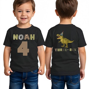 Personalized Dinosaur Birthday Shirt, Custom Age Birthday Shirt, T-Rex Party Boy Tee, 3rd Birthday Shirt, Dino Birthday Shirt, Toddler Gift