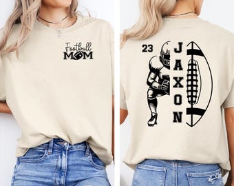Personalized Football Mom Shirt: Custom Name & Number, Game Day Tee