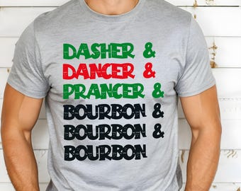 Funny Whiskey Christmas Tee : Holiday Reindeer Alcohol Humor
