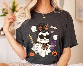 Funny Ghost Teacher Shirt: Spooky Halloween School Tee