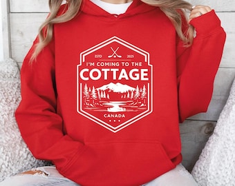 Sudadera con capucha "Voy a la cabaña", jersey de "Rivalidad acalorada", sudadera con capucha de la cabaña de hockey canadiense, atuendo para amantes de la naturaleza