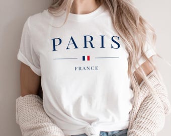Camiseta de París, Francia, recuerdo de viaje francés, estilo parisino vintage, regalo de la Torre Eiffel, camiseta retro de París para hombre y mujer.