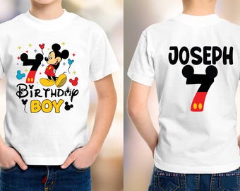 Camiseta personalizada de Mickey Mouse para niño: nombre y edad personalizados