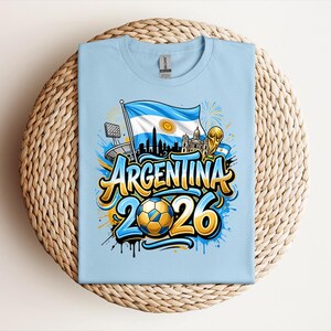 Vamos Argentina Shirt, Argentina Supporter Tee, Football Champion Shirt, Football 2026 Tee, Argentina Sports Top, afbeelding 3