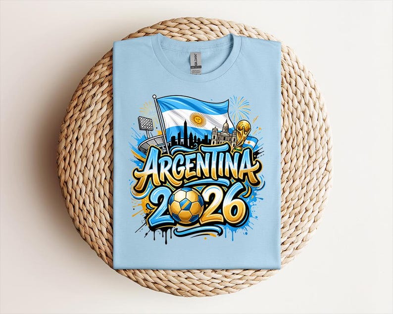 Vamos Argentina Shirt, Argentina Supporter Tee, Football Champion Shirt, Football 2026 Tee, Argentina Sports Top, afbeelding 3