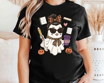 Comfort Colors Teacher Ghost Shirt: Funny Halloween School Tee