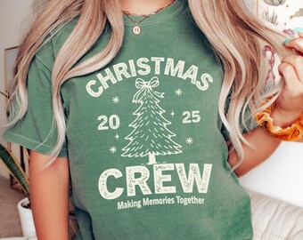 Christmas Crew 2025 Comfort Colors Shirt: Retro Matching Family Look