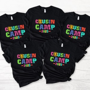Cousin Camp 2025 Shirt, Matching Cousin Camp Tee, Summer Family Reunion Shirt, Cousin Crew 2025, Colorful Camping Vacation Shirt