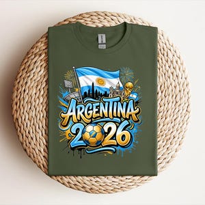 Vamos Argentina Shirt, Argentina Supporter Tee, Football Champion Shirt, Football 2026 Tee, Argentina Sports Top, afbeelding 2