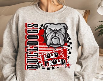Wrinkly Dog Mascot Sweatshirt: School Spirit Game Day Pullover