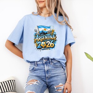 Vamos Argentina Shirt, Argentina Supporter Tee, Football Champion Shirt, Football 2026 Tee, Argentina Sports Top, afbeelding 6