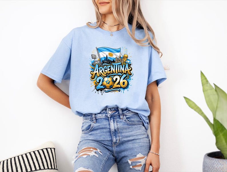 Vamos Argentina Shirt, Argentina Supporter Tee, Football Champion Shirt, Football 2026 Tee, Argentina Sports Top, afbeelding 6