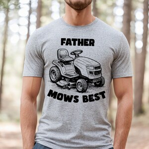 Father Mows Best Shirt, Funny Lawn Care Dad Tee, Vintage Lawn Mower T-Shirt, Funny Father&#39;s Day Gift, Dad Gift Idea, Backyard Mowing Humor