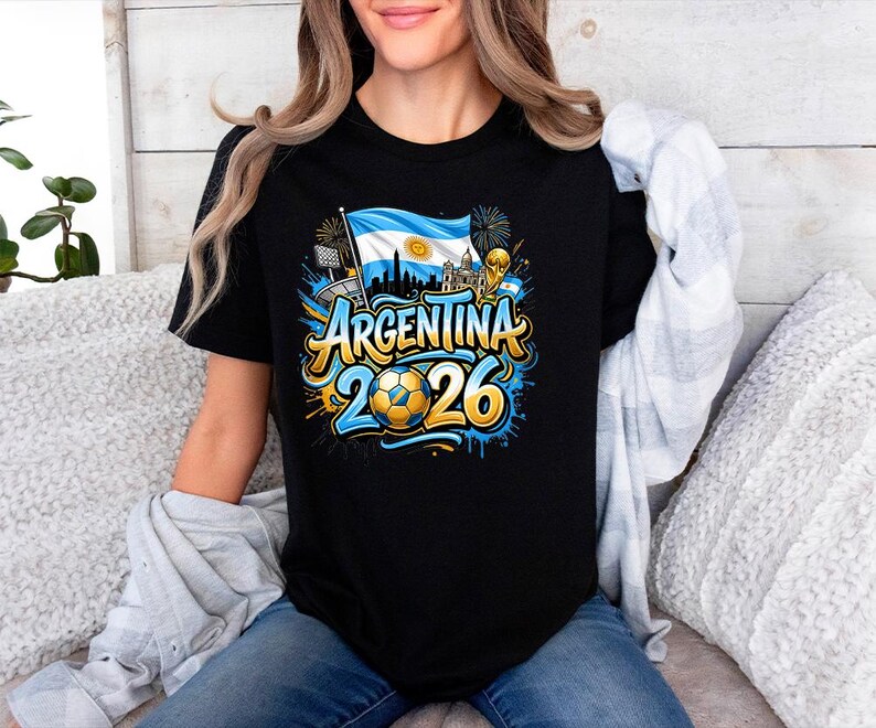 Vamos Argentina Shirt, Argentina Supporter Tee, Football Champion Shirt, Football 2026 Tee, Argentina Sports Top, afbeelding 8
