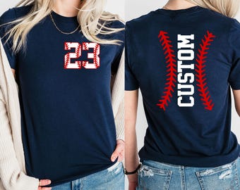 Camiseta de béisbol con nombre y número, colores cómodos: camiseta personalizada para el día del juego del equipo