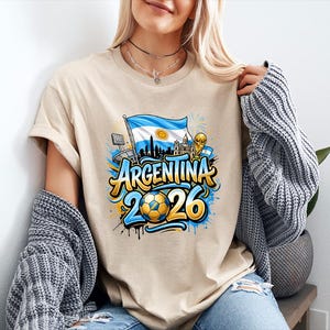 Vamos Argentina Shirt, Argentina Supporter Tee, Football Champion Shirt, Football 2026 Tee, Argentina Sports Top, afbeelding 7